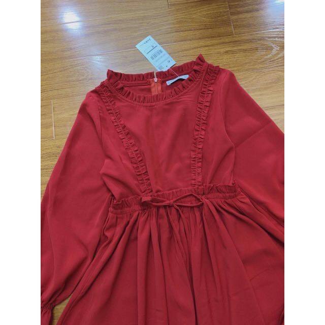 Đầm Bầu Công Sở - Váy Bầu GUME màu Đỏ dáng maxi Buộc Eo chất vải sạn lụa size từ 40-100kg MYC1354