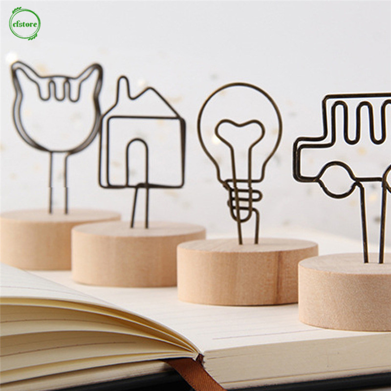 Kẹp Gỗ Giữ Giấy Ghi Chú Kiểu Dáng Cổ Điển