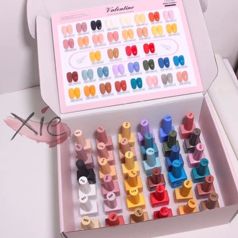 SET SƠN VALENTINO 36 MÀU - XIE dụng cụ nail&amp;mi