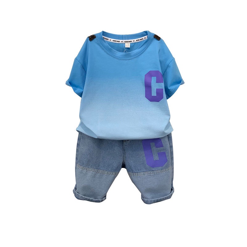 Set Áo Thun Tay Ngắn + Quần short Năng Động Thời Trang Hè Cho Bé Từ 1-10 Tuổi