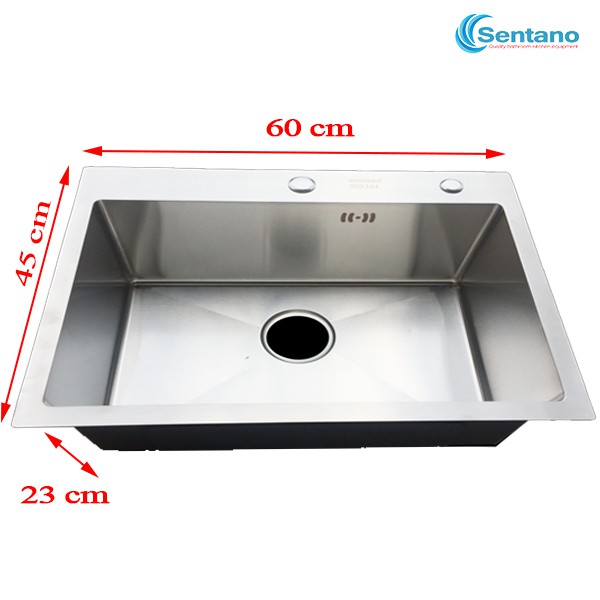 Combo chậu rửa chén đúc SENTANO SC-10 6045T inox sus304 1 ngăn lớn có lớp chống ồn, bộ xả chống hôi tuyệt đối