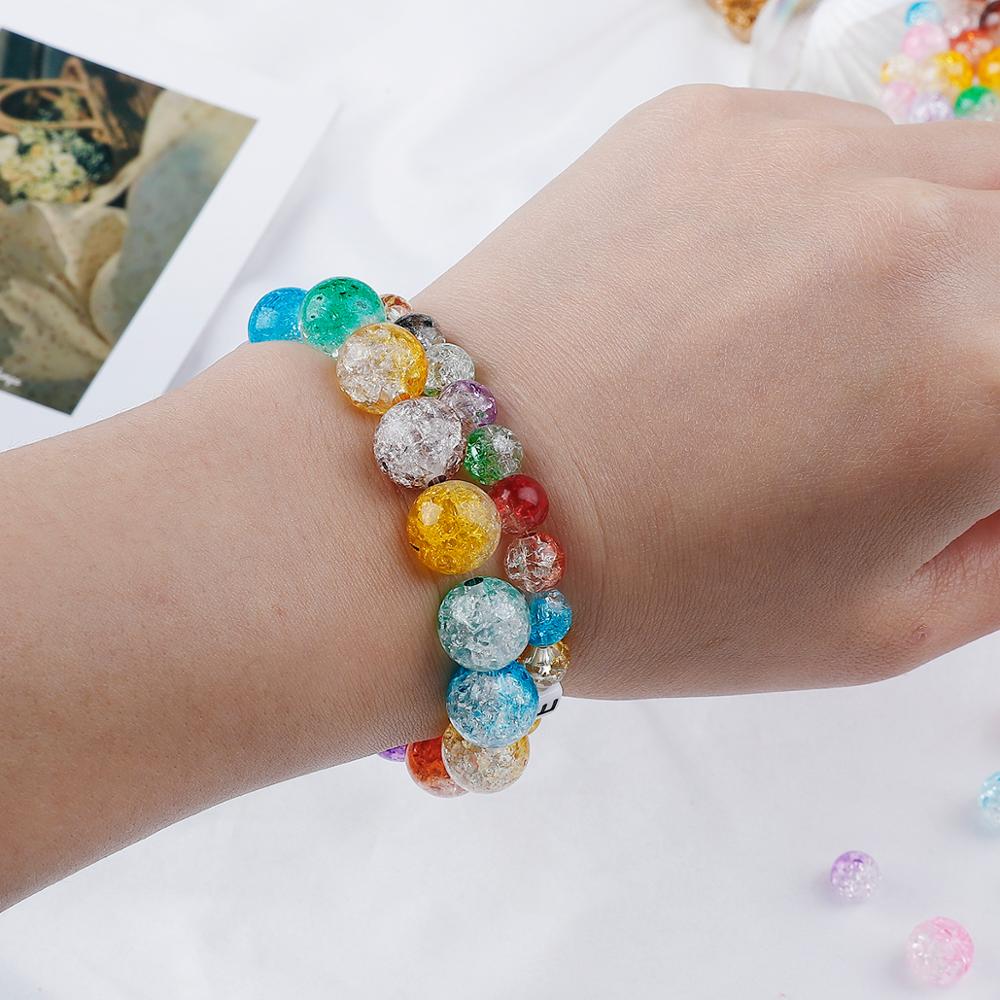 Bộ 30-100 hạt xỏ lỗ kích thước 8 10 12mm nhiều màu sắc dùng để làm đồ trang sức thủ công