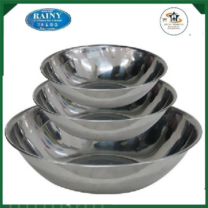 Bộ 3 thau inox Rainy cao cấp 20, 26, 32 cm - XTT-TTTHAU3