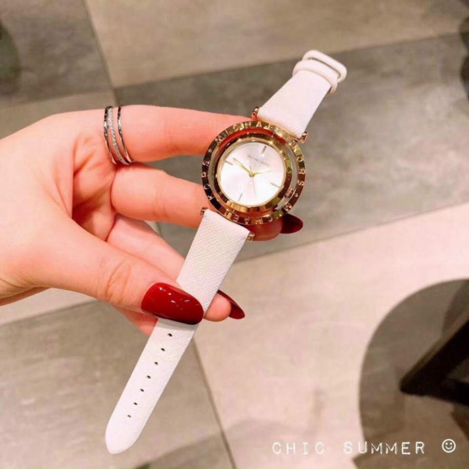 Đồng hồ nữ Michael Kors Dây da mặt xoay độc đáo cá tính mã