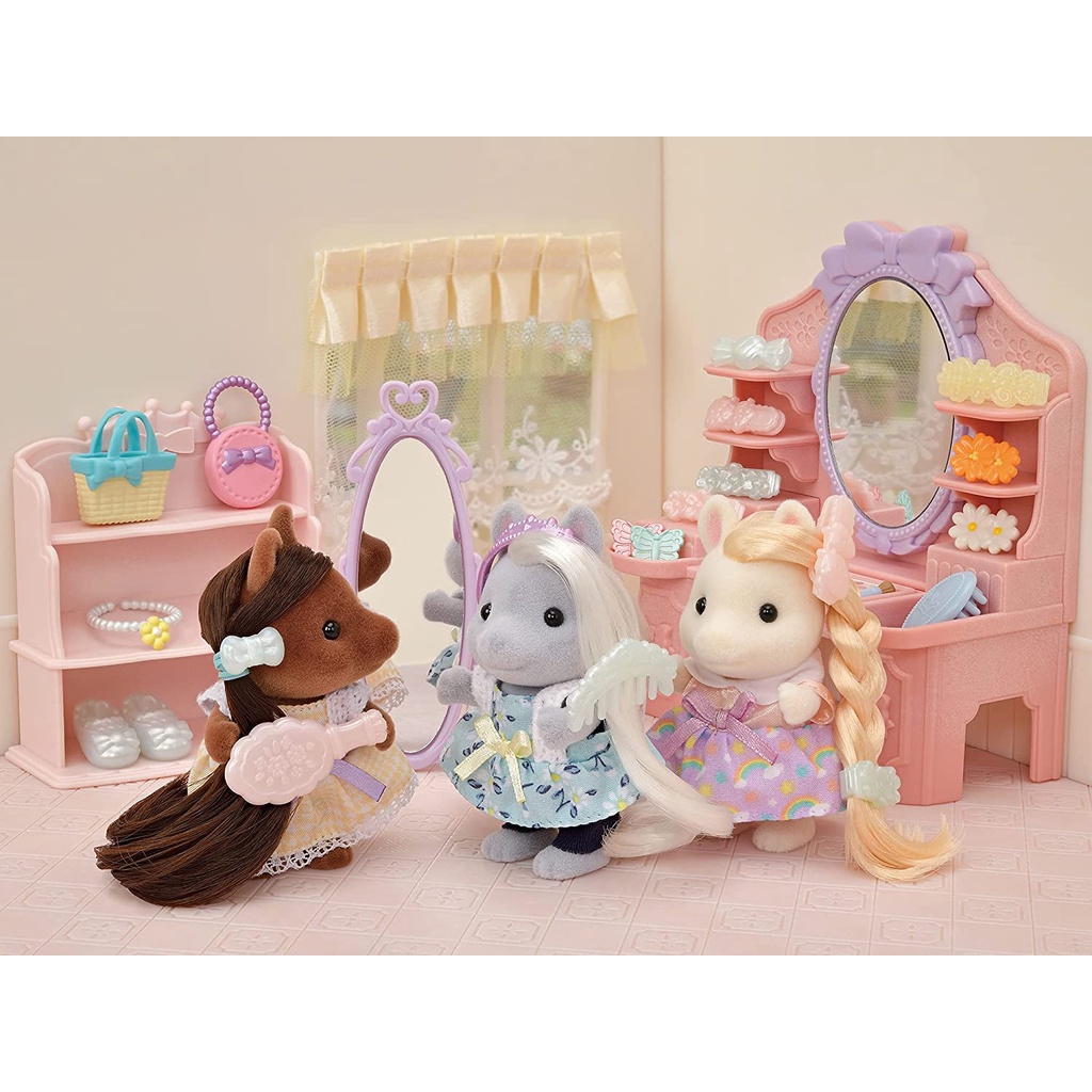 Đồ Chơi Sylvanian Families Đôi Bạn Làm Tóc Thời Trang Fashionable Pony Friends