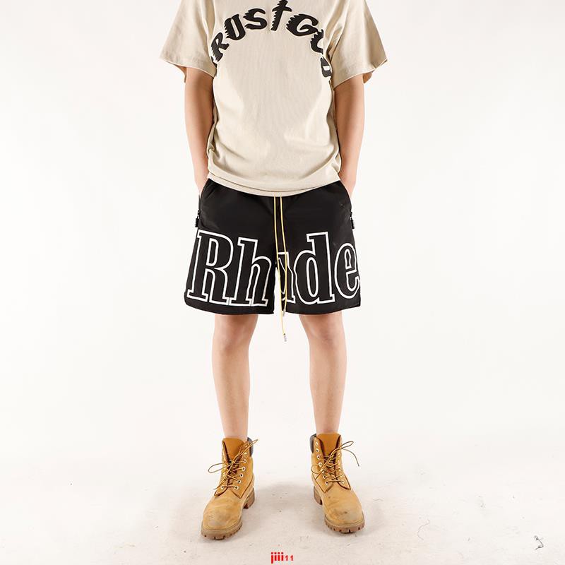 Rhude reflective beach trench coat shorts Marlboro letter zipper drawstring hip-hop track pants Bieber same