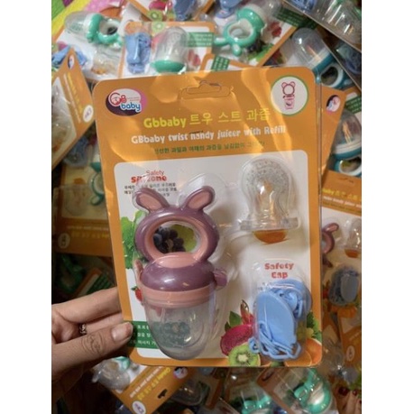 Túi Nhai Ăn Dặm, Chống Hóc Cho Bé Gb Baby Hàn Quốc Sét 3 Túi Nhai Và Dây Đeo