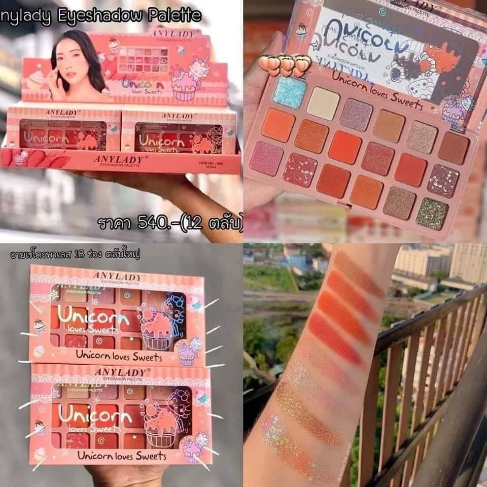PHẤN MẮT 18 Ô ANYLADY UNICORN LOVES SWEETS MÃ NO.800 | BigBuy360 - bigbuy360.vn