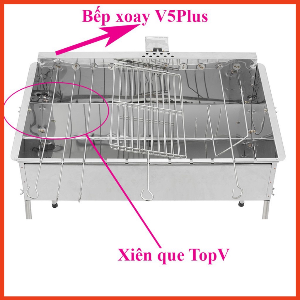 Que xiên thịt nướng TopV 53cm, phù hợp bếp TopV V5Plus, xiên nướng Inox cao cấp, không gỉ, xiên nướng thịt, siêu bền -me