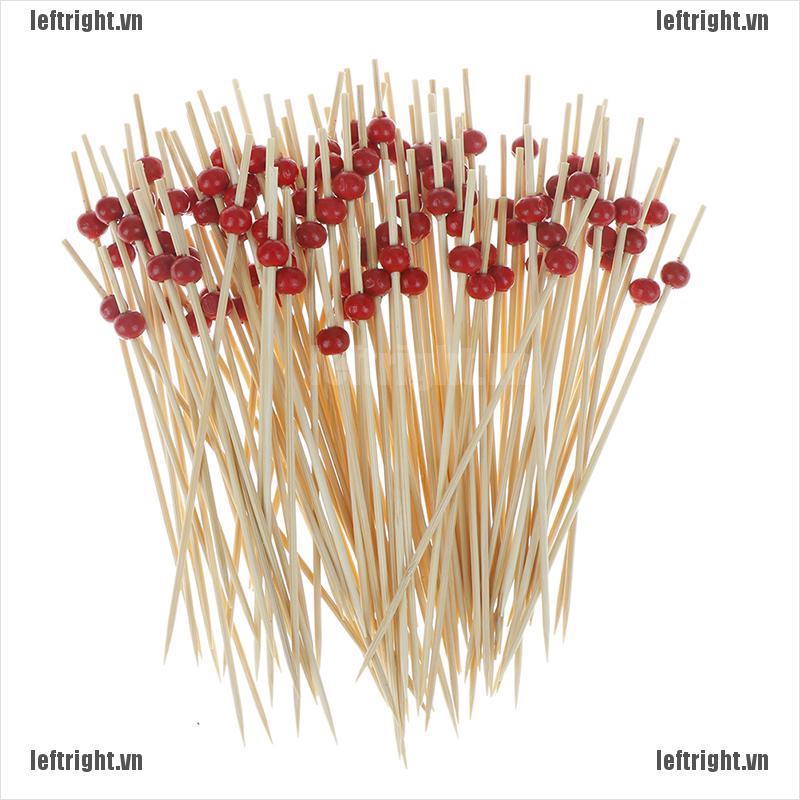 Set 100 Que Gỗ Tre Trang Trí Cocktail / Trái Cây / Đồ Tráng Miệng