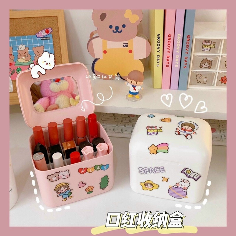 Hộp nhựa lì đựng son siêu xinh - ko kèm sticker