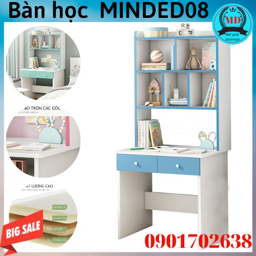 Bàn học bàn làm việc thiết kế thông minh kết hợp giá sách, bàn học kệ sách 60x40x145CM