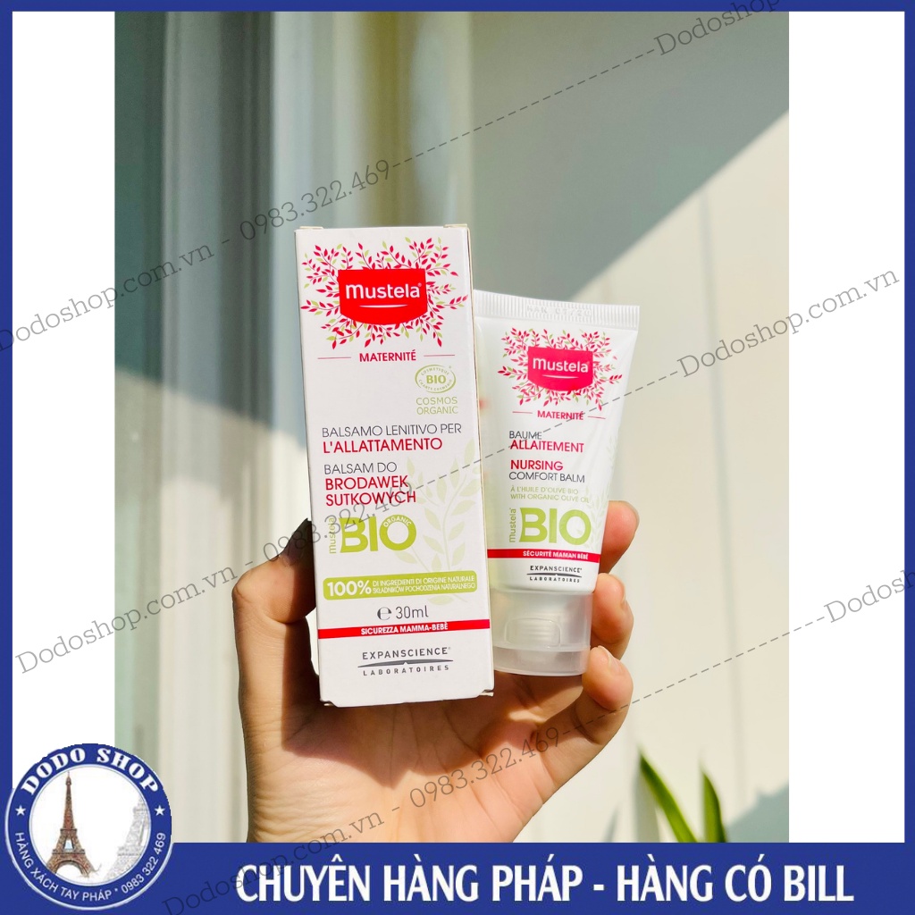 Kem dưỡng, ngăn ngừa nứt đầu ti Mustela Bio Organic hữu cơ, giúp làm mềm đầu ti, an toàn lành tính