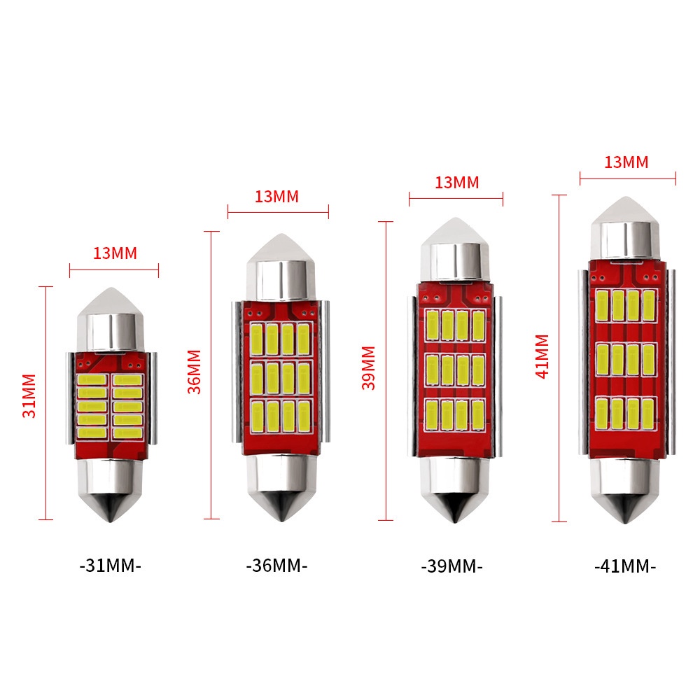 1 Bóng Đèn LED C5W 31mm 36mm 39mm 41mm 4014 12SMD Cho Xe Hơi
