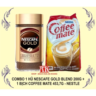 Combo 1 bịch bột kem pha café Coffee Mate + 1 hũ cà phê hoà tan Nescafé Arabica Gold Blend - Nestlé