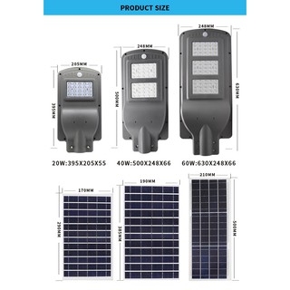 Đèn đường LED năng lượng mặt trời 60W