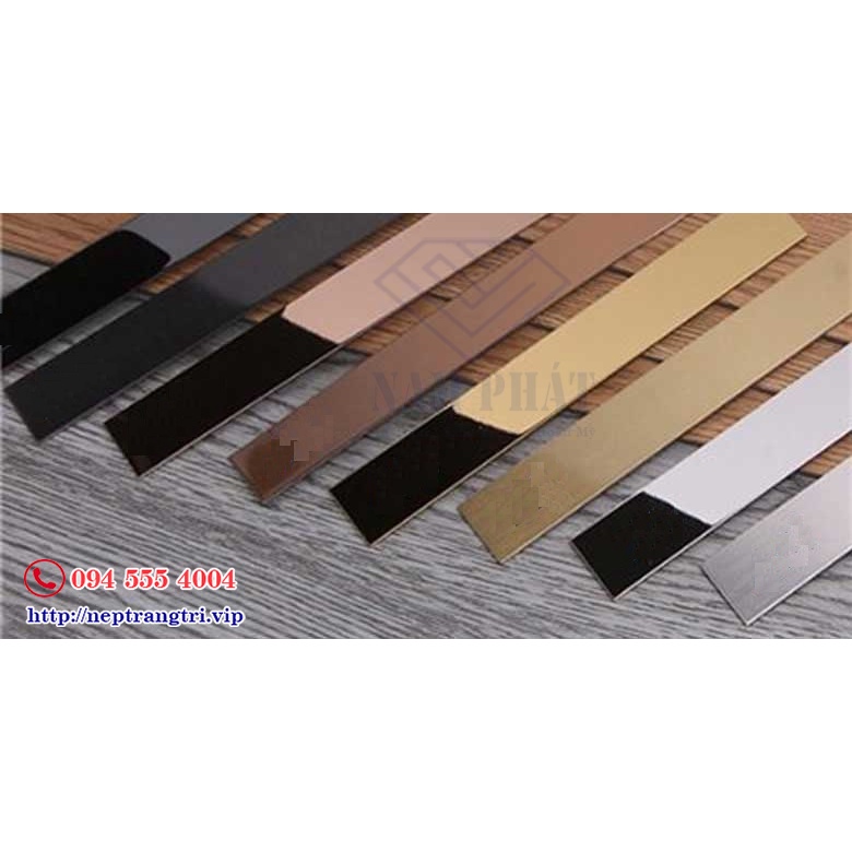 Nẹp Inox 304, Nẹp La Inox 20mm, nẹp la inox vàng gương 20mm-GIÁ 1M