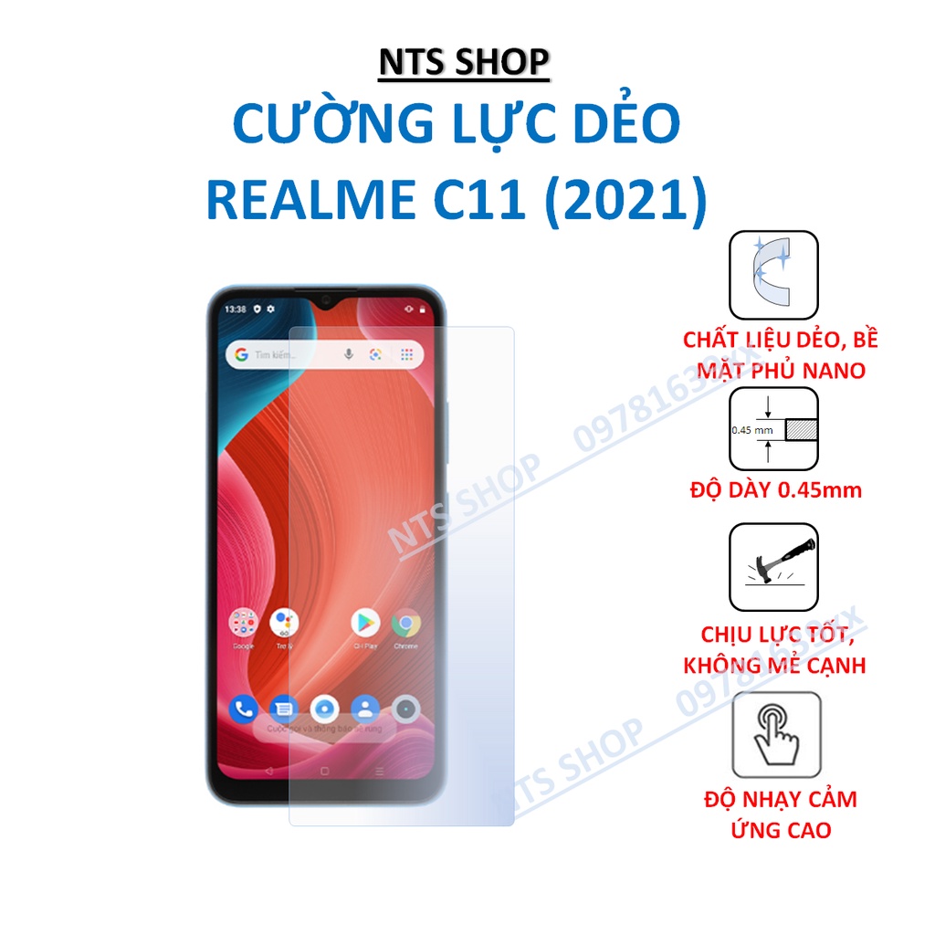 Cường lực dẻo bảo vệ man hình Realme C11 (2021)