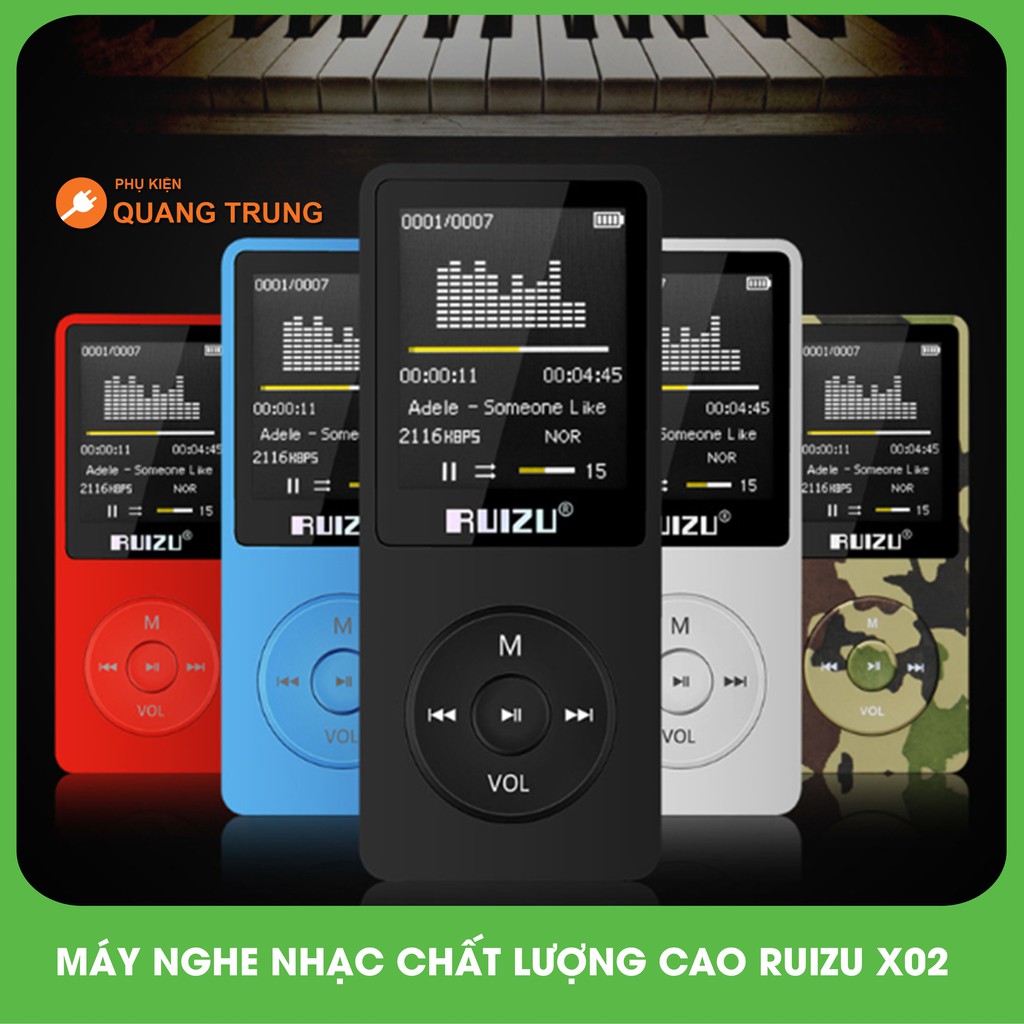 Máy nghe nhạc chất lượng cao Ruizu X02,hàng chuẩn giá đẹp (4GB tặng tai nghe hifi )