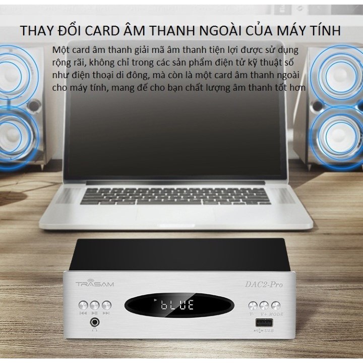 Bộ Dac Giải Mã Âm Thanh Không Dây Bluetooth Chất Lượng Cao Trasam Dac2 Pro