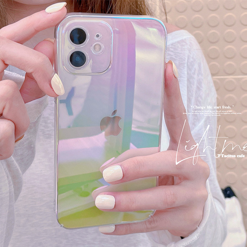 Ốp điện thoại TPU mềm Laser mặt bóng sang trọng chống bụi bẩn cho IPhone 12 11 Pro Max X XS Max XR 8 7 Plus | BigBuy360 - bigbuy360.vn