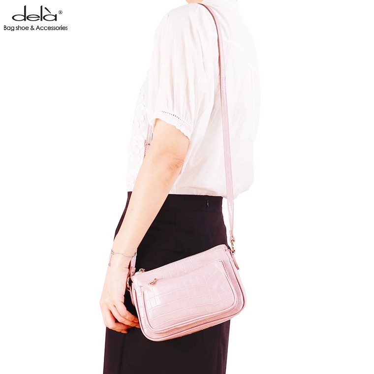 Dela Túi xách nữ Dela Túi đeo chéo vai hình vuông kiểu dáng đơn giản sành điệu cho nữ công sở đi làm
