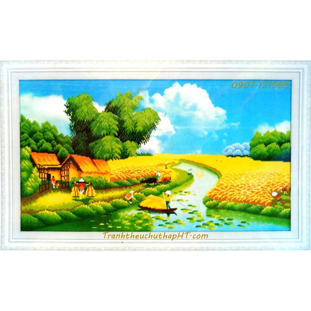 Tranh đính đá 3D vụ mùa bội thu 100*61cm DF190