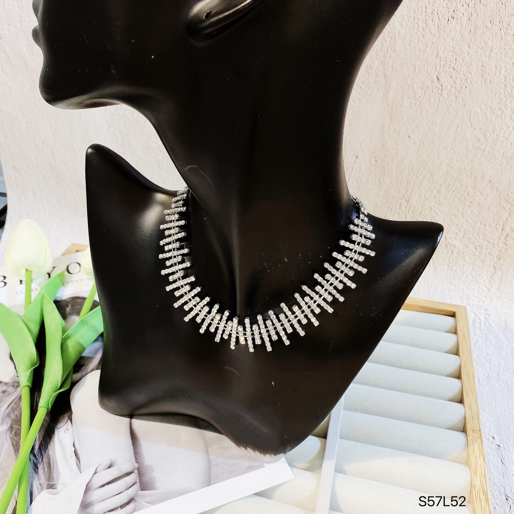 Choker vòng cổ xương cá đính đá cao cấp dành cho nữ MS520057
