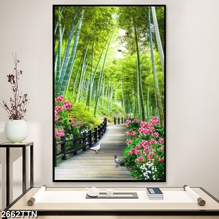  Tranh dán tường 3D Con suối Tranh dán Cửa ra vào Vách Ngăn Khổ Dọc - Nhận in theo yêu cầu 2662TTN 