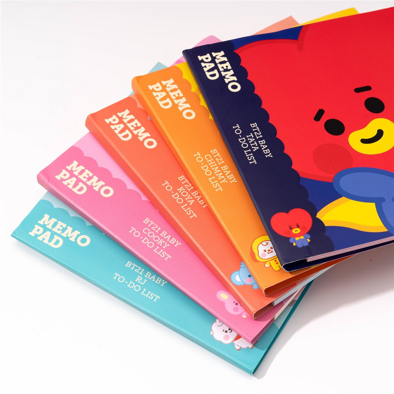 Tập giấy ghi chú có thể dán họa tiết BT21 BTS hoạt hình dễ thương kháng nước