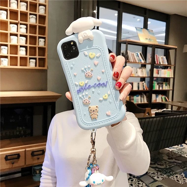 Ốp điện thoại silicon in hình con chó trắng xinh xắn cho Iphone 12promax 11promax 7plus 8 13promax Xs Xr