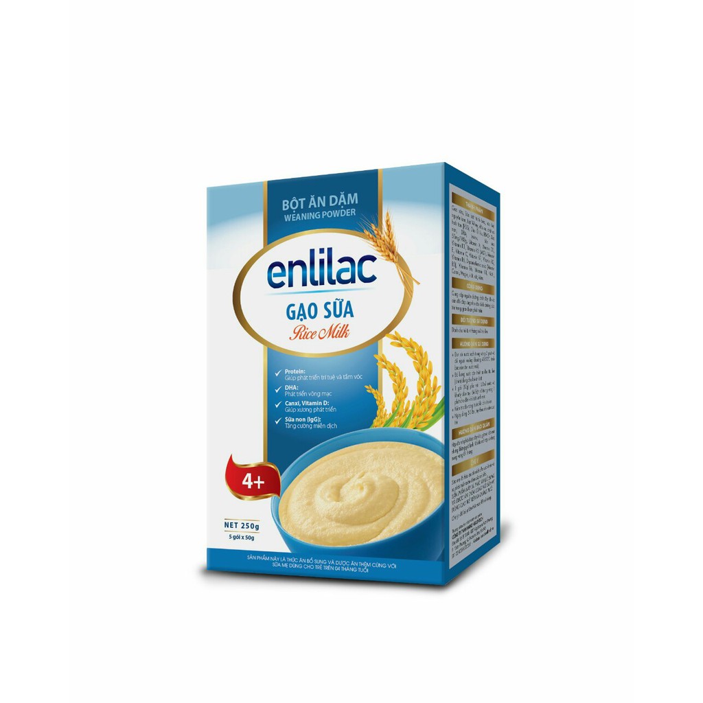 Bột ăn dặm Enlilac cho bé - Hộp 250gr - Bột ăn dặm Gà- Rau củ/ Cá hồi- Bó xôi