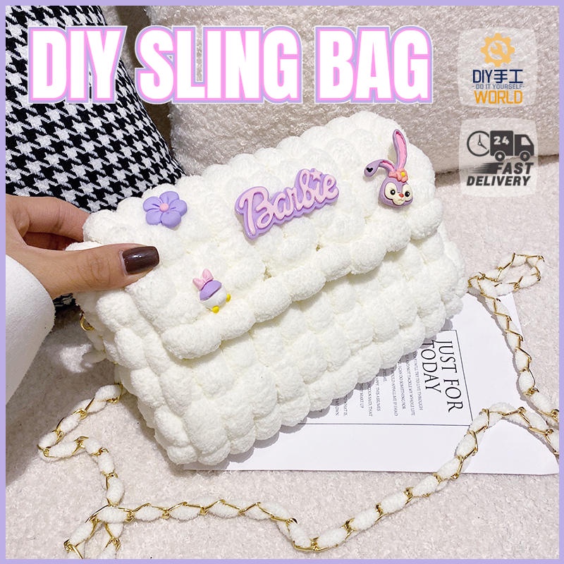 Bộ Dụng Cụ Tự Làm Túi Đeo Vai / Túi Đeo Chéo Hình Vuông Dễ Thương