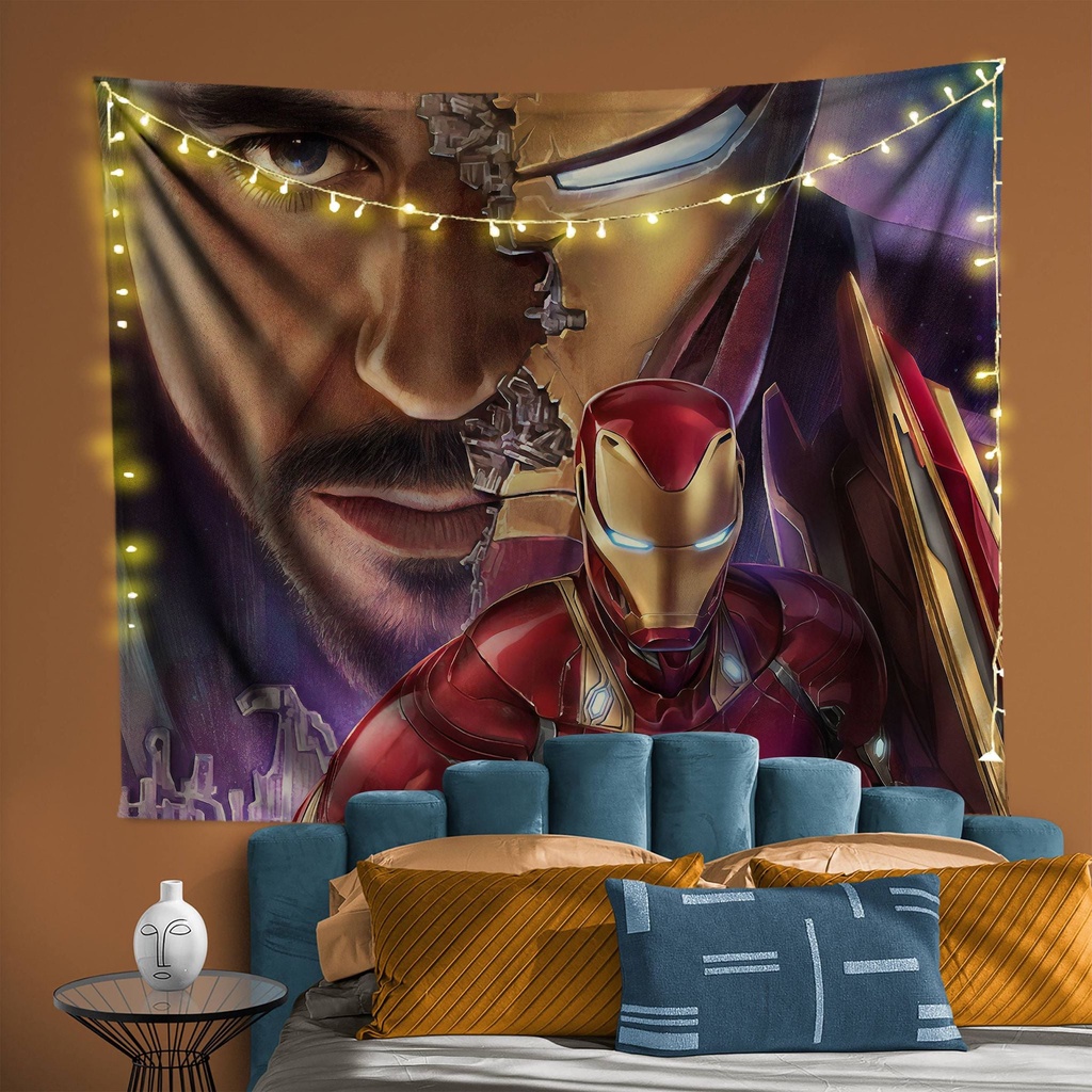 Tranh Vải Decor Marvel Chất Liệu Lụa Cao Cấp - Tặng Kèm Đèn Led