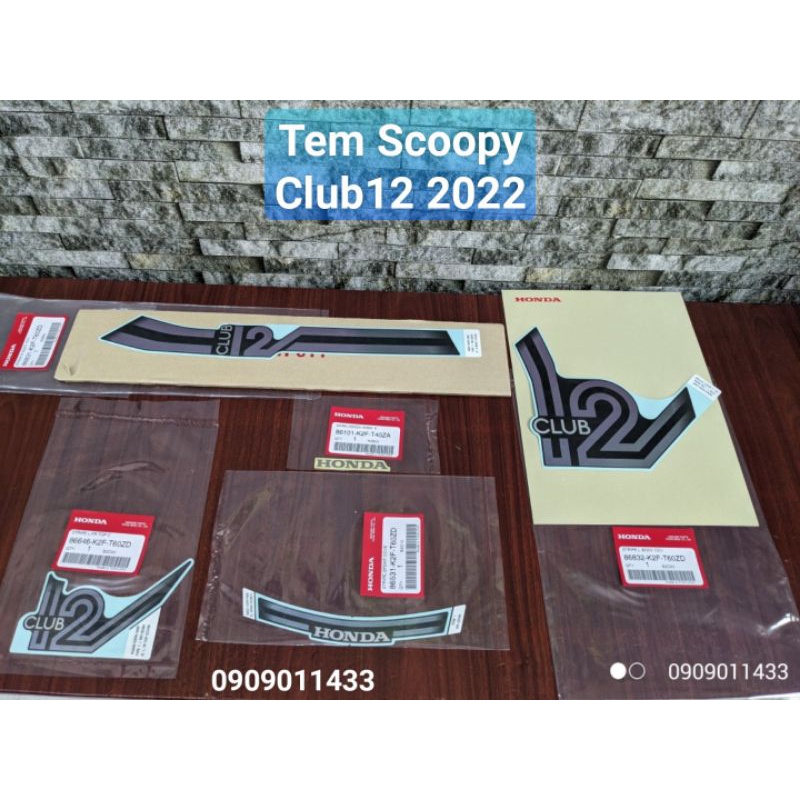 Bộ tem Scoopy 2022 Club12 xe đen nhám