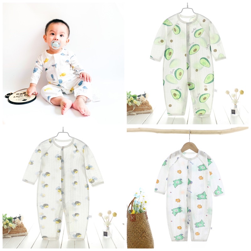 Bộ Body thu đông, body dài tay cho bé từ 5 đến 13,5kg họa tiết hình thú dễ thương