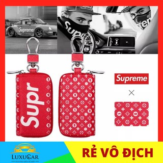 Móc khóa,bao da dạng hộp phong cách thời trang SUP-REME cao cấp phù hợp móc khóa xe máy, xe hơi, ô tô