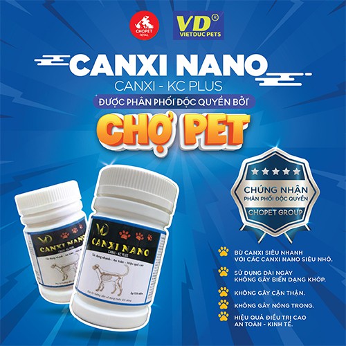 Combo Canxi Nano + Chibi Powder cho chó mèo.