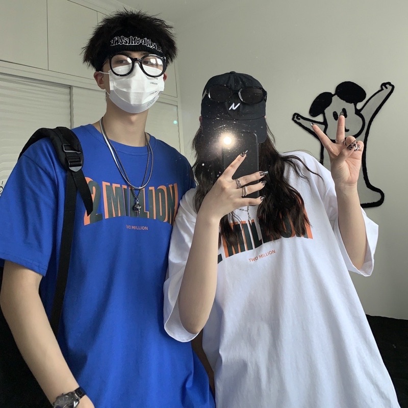 Áo thun phông nam nữ PINK tay lỡ form rộng 2 MILLION Unisex