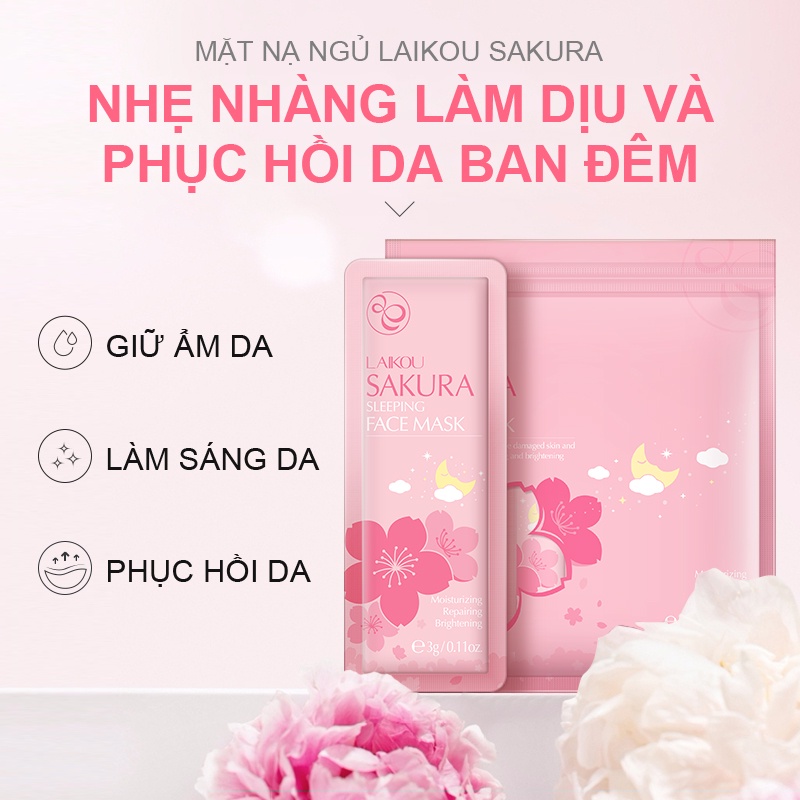 LAIKOU Sakura Sleeping Mask Brightening 3g x 15pieces