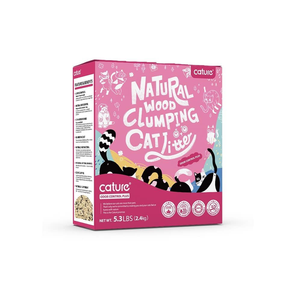 Cát gỗ Cature Natural Wood dành cho mèo loại 5,3l túi 2,4kg xả được bồn cầu