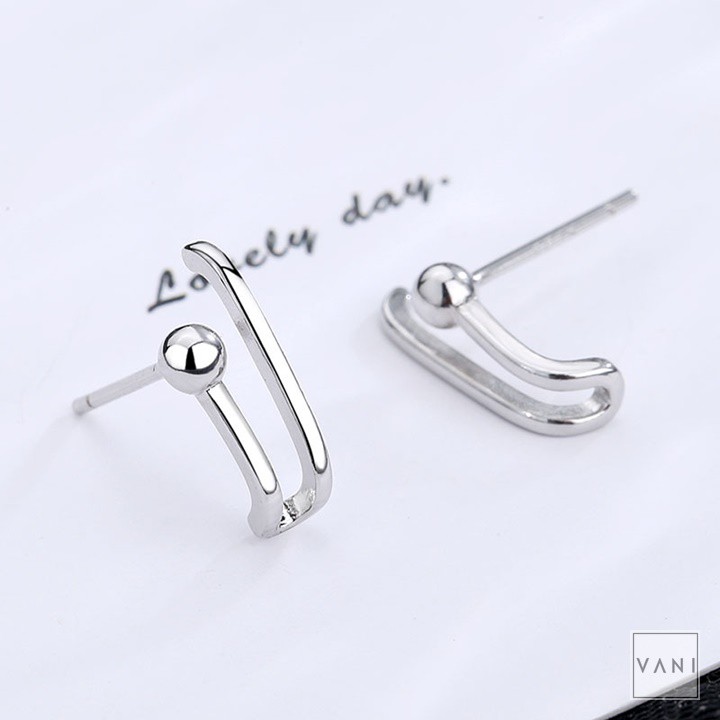 (1 Chiếc) Khuyên Tai, Bông Tai Bất Xứng Thanh Móc Bi Nụ Đơn Giản, Dễ Thương - Vani Store [TS000444]