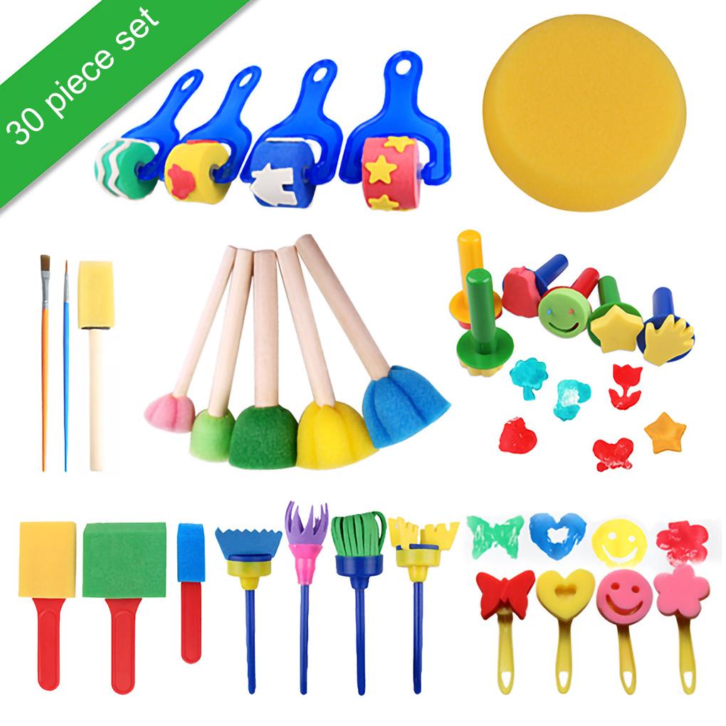 Set 30 Cọ Xốp Vẽ Tranh Giáo Dục Sớm Cho Bé