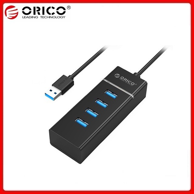 Bộ chia USB Orico W6PH4-U3-BK Hub 4 cổng USB 3.0 Màu đen - Hàng chính hãng BH 12 Tháng Viscom