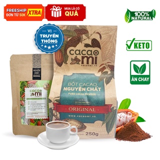 Bột cacao nguyên chất không đường CACAO MI Original giảm cân ăn kiêng Keto thumbnail