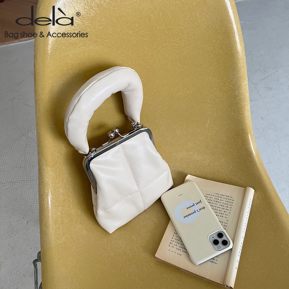 Dela Túi Xách Đeo Chéo Có Khóa Kẹp Dây Xích Thiết Kế Mới Mùa Xuân Phong Cách Hàn Quốc Cho Nữ