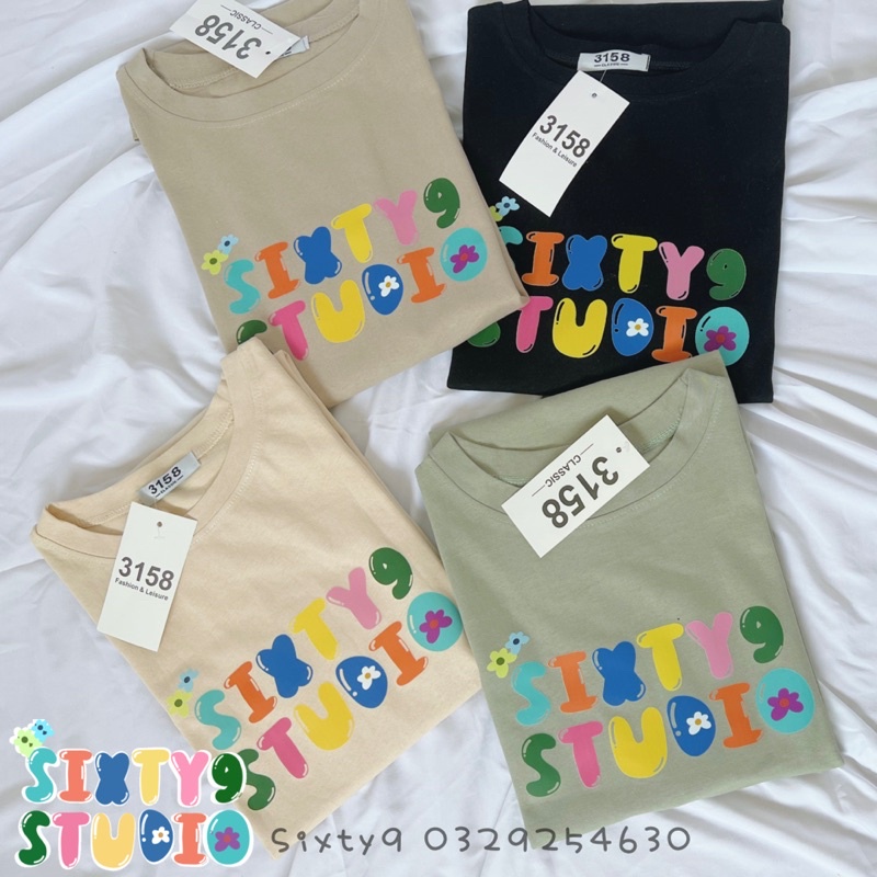 áo thun 3158 SIXTY9  FREESHIP  áo thun cotton nam nữ