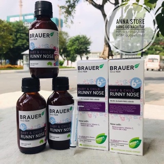 Siro sổ mũi brauer runny nose 100ml cho bé yêu chuẩn úc