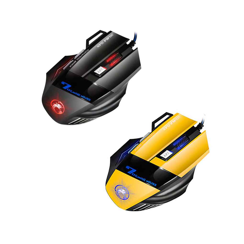 MC-iMICE X7 Double Click 7 Buttons USB Wired Optical Computer Game Mouse Respiratory LED Backlight Gaming Mice