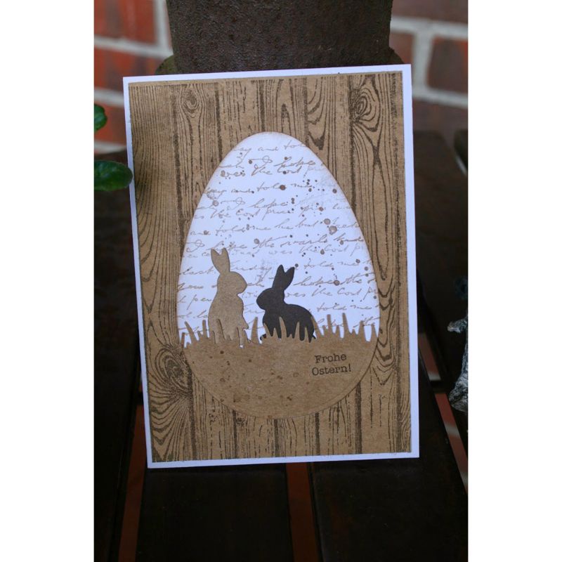 Khuôn Cắt Giấy Kim Loại Hình Thỏ Phục Sinh Xinh Xắn Thẻ